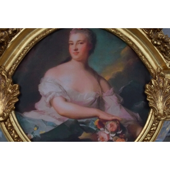 Złote Lustro - 210 x 107 cm + Obraz Arystokratka