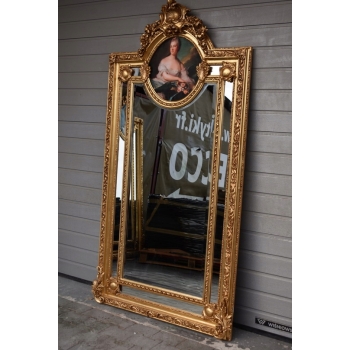 Złote Lustro - 210 x 107 cm + Obraz Arystokratka