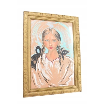 Ignacy Witkiewicz Witkacy 1930 - Pastel - Stary Obraz Portret Dziewczyny