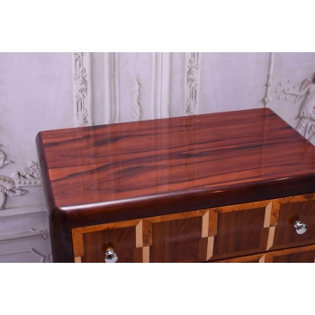 Drewniana Komoda Art Deco - 3 Szuflady - Regał Pomocnik - Szafka Unikat