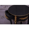 Czarno Złoty Drewniany Stolik Nocny - Stół Kawowy Neoklasyczny - Kwietnik