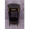 Czarno Złoty Drewniany Stolik Nocny - Stół Kawowy Neoklasyczny - Kwietnik