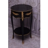 Czarno Złoty Drewniany Stolik Nocny - Stół Kawowy Neoklasyczny - Kwietnik