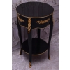 Czarno Złoty Drewniany Stolik Nocny - Stół Kawowy Neoklasyczny - Kwietnik