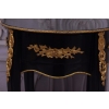 Czarno Złoty Drewniany Stolik Nocny - Stół Kawowy Neoklasyczny - Kwietnik