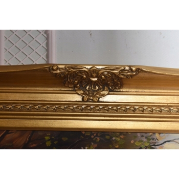 Rodzina Kaczek - Pływające Kaczki Kaczka - Złota Rama - Obraz Olejny 83x73