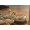 Rodzina Kaczek - Pływające Kaczki Kaczka - Złota Rama - Obraz Olejny 83x73
