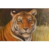 Dostojny Tygrys Pantera Złota Rama - Obraz Olejny 83x73