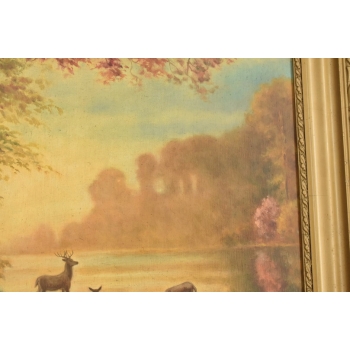 JÓZEF RAPACKI - Pejzaż Polski - SARENKI - Stary Obraz Olejny