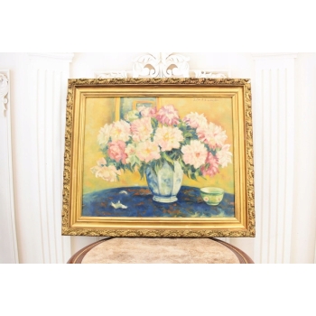 ZOFIA ALBINOWSKA - KWIATY - Stary Obraz Olejny