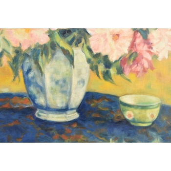 ZOFIA ALBINOWSKA - KWIATY - Stary Obraz Olejny