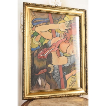 Józef Mehoffer - BARDZO STARY OLEJ - WITRAŻ - POLSKIE MALARSTWO