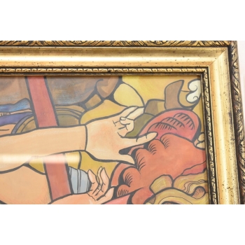 Józef Mehoffer - BARDZO STARY OLEJ - WITRAŻ - POLSKIE MALARSTWO