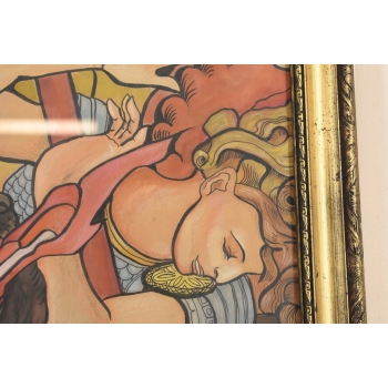 Józef Mehoffer - BARDZO STARY OLEJ - WITRAŻ - POLSKIE MALARSTWO