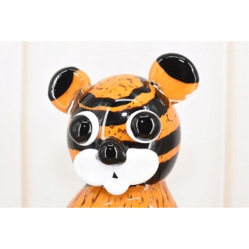 Szkło Murano Style - Kot Tygrys Pantera w Centki - Nowoczesna Figura Rzeźba