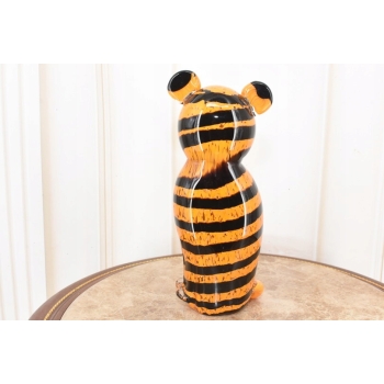 Szkło Murano Style - Kot Tygrys Pantera w Centki - Nowoczesna Figura Rzeźba