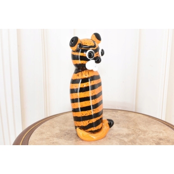 Szkło Murano Style - Kot Tygrys Pantera w Centki - Nowoczesna Figura Rzeźba