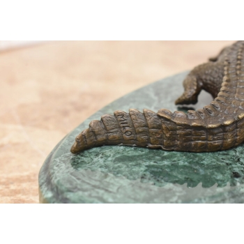 Groźny Krokodyl Aligator - Figura z Brązu - w Stylu MILO