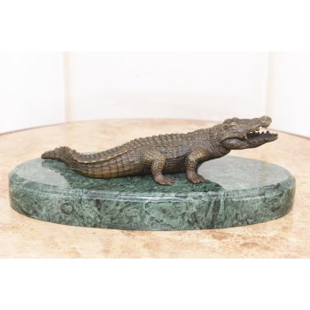 Groźny Krokodyl Aligator - Figura z Brązu - w Stylu MILO