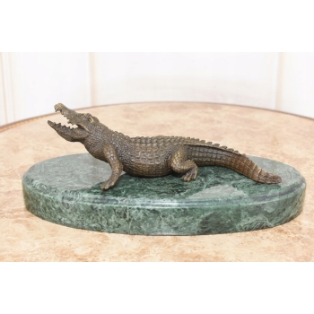 Groźny Krokodyl Aligator - Figura z Brązu - w Stylu MILO