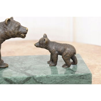 Dwa Niedźwiedzie Misie Niedźwiedź- Figura z Brązu - styl MILO