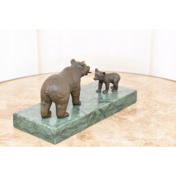 Dwa Niedźwiedzie Misie Niedźwiedź- Figura z Brązu - styl MILO