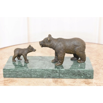 Dwa Niedźwiedzie Misie Niedźwiedź- Figura z Brązu - styl MILO