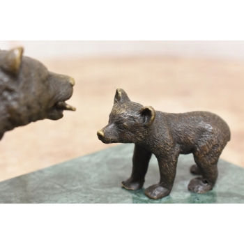 Dwa Niedźwiedzie Misie Niedźwiedź- Figura z Brązu - styl MILO