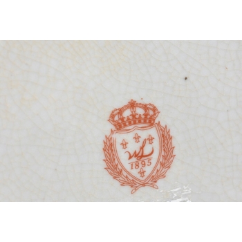 Zielony Porcelanowy Wazon Kwiaty - Motyle - Porcelana + Brąz - Sygnowany