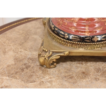 Porcelanowa Czerwona Waza Amfora - Porcelana + Brąz - Arystokracja