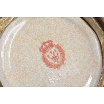 Porcelanowa Czerwona Waza Amfora - Nimfy - Porcelana + Brąz - Arystokracja