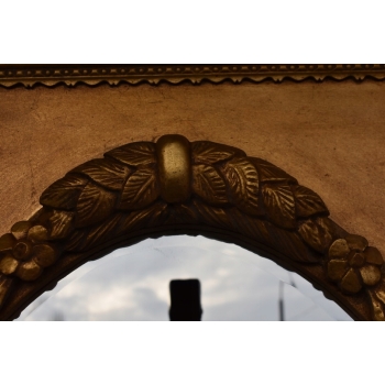 Złote Lustro Prostokąt - Tafla Owalna - 203 x 113 cm + Gruba Złota Rama