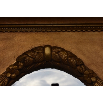 Złote Lustro Prostokąt - Tafla Owalna - 203 x 113 cm + Gruba Złota Rama