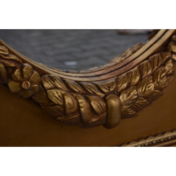 Złote Lustro Prostokąt - Tafla Owalna - 203 x 113 cm + Gruba Złota Rama