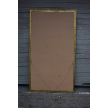 Złote Lustro Prostokąt - Tafla Owalna - 203 x 113 cm + Gruba Złota Rama