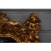 Złote Lustro - Medalion - Amory Anioły - 160 x 88 cm + Gruba Złota Rama