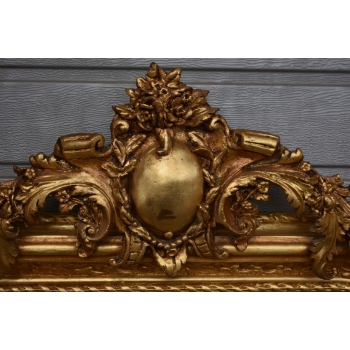 Złote Lustro - Medalion - Amory Anioły - 160 x 88 cm + Gruba Złota Rama