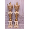 Postumenty Marmurowe - Kolumny z Amforami - Pilary Wazy - Marmur + Mosiądz
