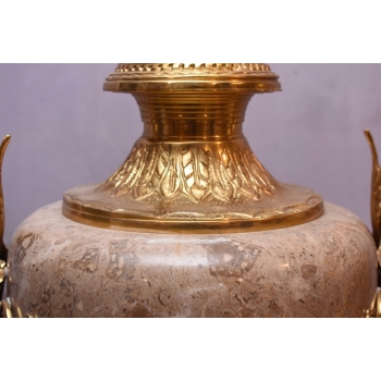 Postumenty Marmurowe - Kolumny z Amforami - Pilary Wazy - Marmur + Mosiądz