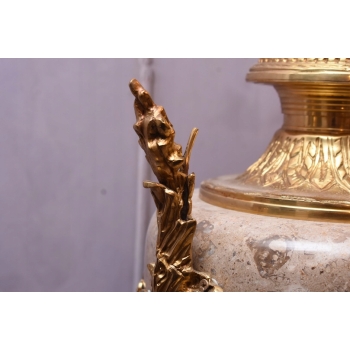 Postumenty Marmurowe - Kolumny z Amforami - Pilary Wazy - Marmur + Mosiądz