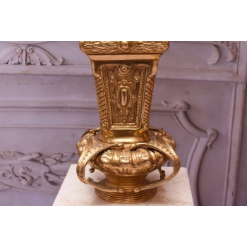 Postumenty Marmurowe - Kolumny z Amforami - Pilary Wazy - Marmur + Mosiądz