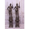 Dwie Figury z Brązu Strażnicy przed Dom - Rzymski Wojownik Dwa Posągi 140cm