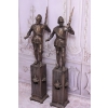 Dwie Figury z Brązu Strażnicy przed Dom - Rzymski Wojownik Dwa Posągi 140cm