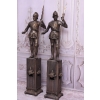 Dwie Figury z Brązu Strażnicy przed Dom - Rzymski Wojownik Dwa Posągi 140cm