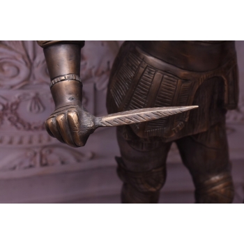 Dwie Figury z Brązu Strażnicy przed Dom - Rzymski Wojownik Dwa Posągi 140cm