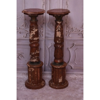 Piękne Kolumny Postumenty Granitowe Bordowe - Masywne - 105cm 2szt