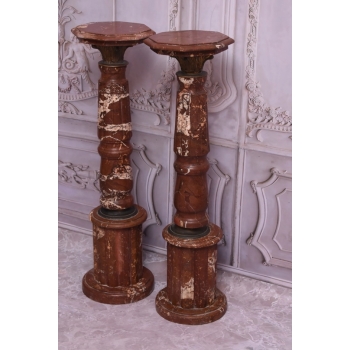 Piękne Kolumny Postumenty Granitowe Bordowe - Masywne - 105cm 2szt