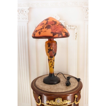 Lampa Stołowa - Gabinetowa Biurowa - Szkło Emile Galle - Lampka - Sygn
