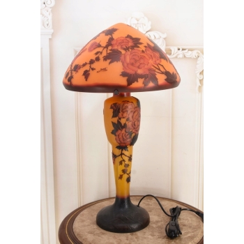 Lampa Stołowa - Gabinetowa Biurowa - Szkło Emile Galle - Lampka - Sygn