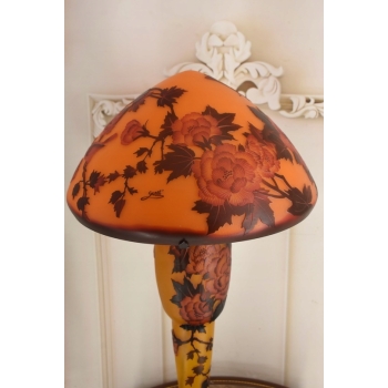 Lampa Stołowa - Gabinetowa Biurowa - Szkło Emile Galle - Lampka - Sygn